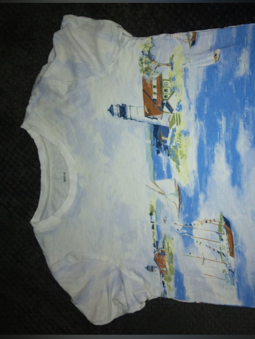 Mauve Nautical Boxy White Tee